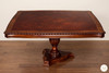 Mahogany & Burl Wood Single Pedestal Dining Table