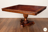 Mahogany & Burl Wood Single Pedestal Dining Table