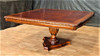 9Pc Mahogany & Burl Walnut Square Inlaid Dining Set w/ 8 Chairs