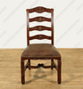 Solid Mahogany Ladderback Genuine Leather Side Accent Chair