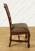 Solid Mahogany Ladderback Genuine Leather Side Accent Chair