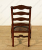 Solid Mahogany Ladderback Genuine Leather Side Accent Chair
