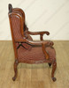 Solid Mahogany Upholstered Occasional Arm Chair w/ Pillow