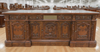 7ft Mappa Burl Inlay Presidential Oval Office Resolute Desk w/Leather Top