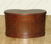 Mahogany Kidney Shape Office Desk w/ Burgundy Leather
