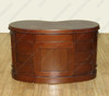 Mahogany Kidney Shape Office Desk w/ Burgundy Leather