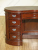Mahogany Kidney Shape Office Desk w/ Burgundy Leather
