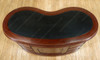 Solid Mahogany Kidney Peanut Executive Office Desk w/ Black Leather