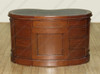 Solid Mahogany Kidney Peanut Executive Office Desk w/ Black Leather