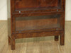 Mahogany & Mappa Burl 3 Section Bunching Barrister Bookcase w/ Leaded Glass