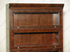Mahogany Mappa Burl 2 Section Bunching Barrister Bookcase w/ Leaded Glass