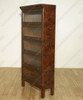 Mahogany Mappa Burl 2 Section Bunching Barrister Bookcase w/ Leaded Glass