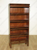 Mahogany Mappa Burl 2 Section Bunching Barrister Bookcase w/ Leaded Glass