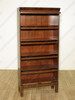 Mahogany Mappa Burl 2 Section Bunching Barrister Bookcase w/ Leaded Glass