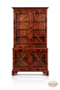 English Flame Crotch Mahogany Veneer Bookcase