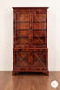 English Crotch Mahogany Veneer Bookcase