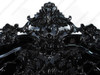 Glossy Black French Rococo Carved Panel Bed