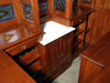 8.5ft Mahogany Walk-in Canopy Pub Bar w/ Stained Glass Ceiling
