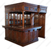 8.5ft Mahogany Walk-in Canopy Pub Bar w/ Stained Glass Ceiling