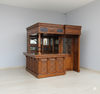 8.5ft Mahogany Walk-in Canopy Pub Bar w/ Stained Glass Ceiling
