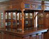 8.5ft Mahogany Walk-in Canopy Pub Bar w/ Stained Glass Ceiling