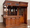 8.5ft Mahogany Walk-in Canopy Pub Bar w/ Stained Glass Ceiling