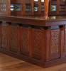 8.5ft Mahogany Walk-in Canopy Pub Bar w/ Stained Glass Ceiling