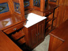 8.5ft Mahogany Walk-in Canopy Pub Bar w/ Stained Glass Ceiling