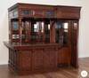 8.5ft Mahogany Walk-in Canopy Pub Bar w/ Stained Glass Ceiling
