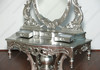 Silver Leaf French Rococo Make-up Vanity w/ Stool