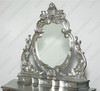 Silver Leaf French Rococo Make-up Vanity w/ Stool