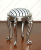 Silver Leaf French Rococo Make-up Vanity w/ Stool