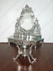 Silver Leaf French Rococo Make-up Vanity w/ Stool