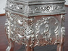 Silver Leaf Rococo Nightstand / Bedside Table / Chest