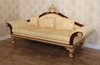 3pc Dark Burl Inlay & Gold Leaf Living Room Sofa Set