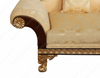 Dark Burl Gold Leaf Traditional Upholstered Sofa w/ Pillows