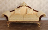 Dark Burl Gold Leaf Traditional Upholstered Loveseat w/ Pillows