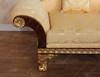 Dark Burl Gold Leaf Traditional Upholstered Loveseat w/ Pillows