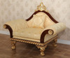 Dark Burl Gold Leaf Traditional Upholstered Chair w/ Pillow