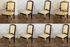 Burl & Gold French Style Upholstered Dining Chairs Set (8)