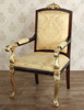 Burl & Gold French Style Upholstered Dining Chairs Set (8)