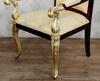 Set 8 Walnut & Gold French Style Upholstered Ornate Dining Chairs