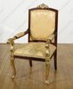 9pc Dark Burl & Gold Leaf Fancy Lebois Inlay Dining Set