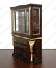 Dark Burl & Gold Leaf Lebois Inlay China Cabinet
