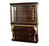 Dark Burl & Gold Leaf Lebois Inlay China Cabinet