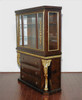 Dark Burl & Gold Leaf Inlay China Cabinet ~