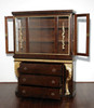 Dark Burl & Gold Leaf Inlay China Cabinet ~