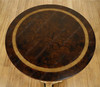 Dark Burl Inlay & Gold Leaf Round End Tables (2)