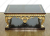 Dark Burl Inlay & Gold Leaf Square Coffee Table
