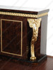 Dark Burl & Gold Leaf Fancy Lebois Inlay Sideboard w/ Mirror